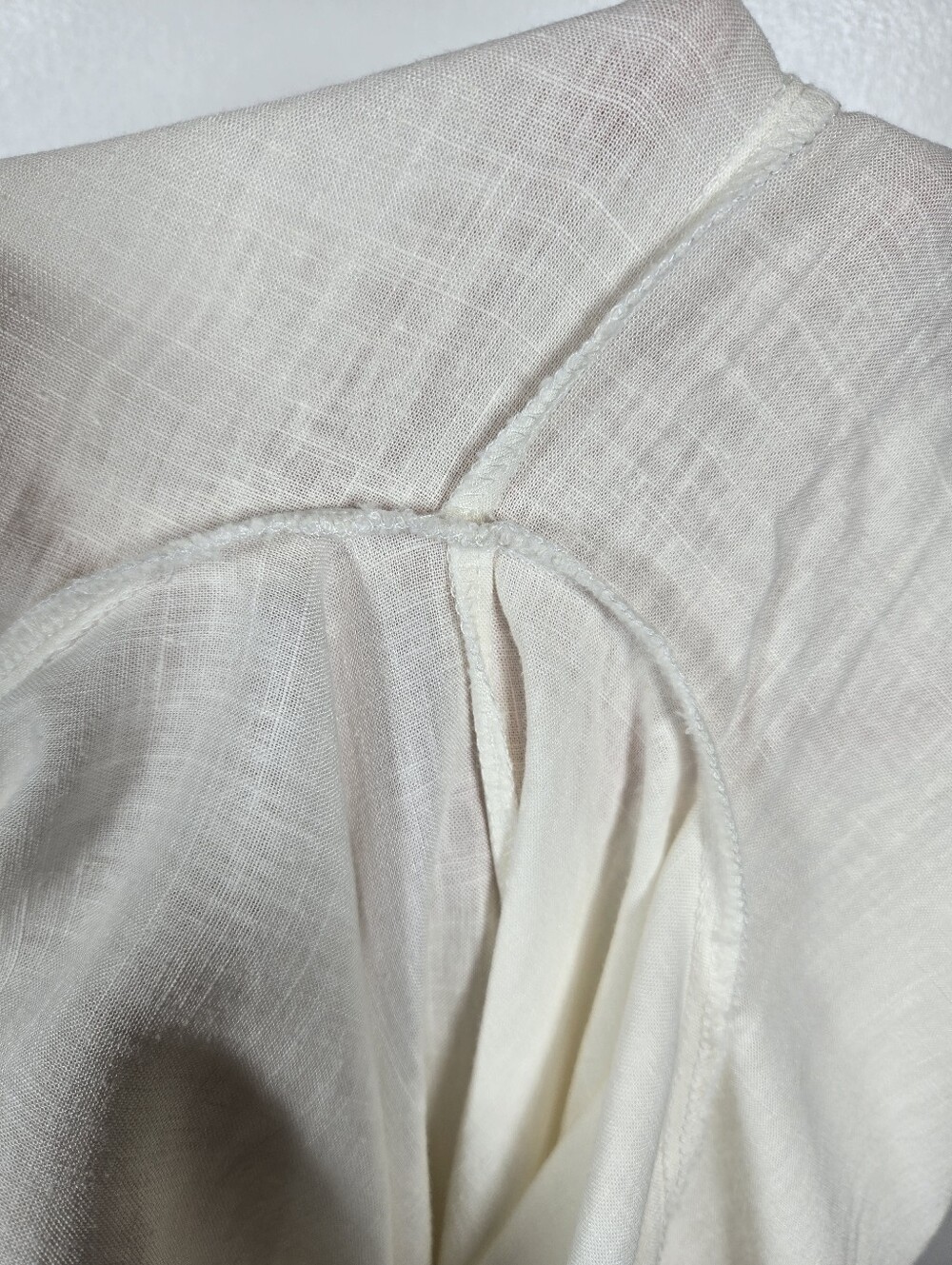Hunter & Brown Off White Linen Blend Lightweight Wide Leg Pants Size Large - Picture 11 of 13